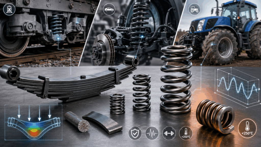 60Si2Mn spring steel used for heavy-duty springs in railway vehicles, automobiles, and tractors