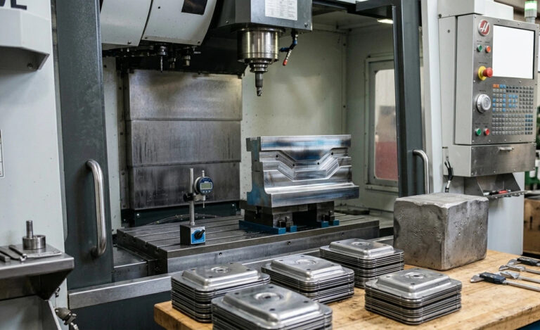 CNC machining of high-carbon cold-work tool steel blocks: D2 vs D3 tool steel comparison for industrial die manufacturing.