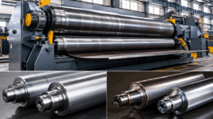 Plate Rolling Machine Rolls showing top and bottom roll components for 40Cr vs 42CrMo material selection